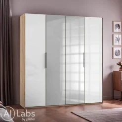 MID.YOU Drehtürenschrank Level36 eichefarbig, weiss Hot