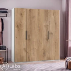 MID.YOU Drehtürenschrank Level36 eichefarbig, weiss
