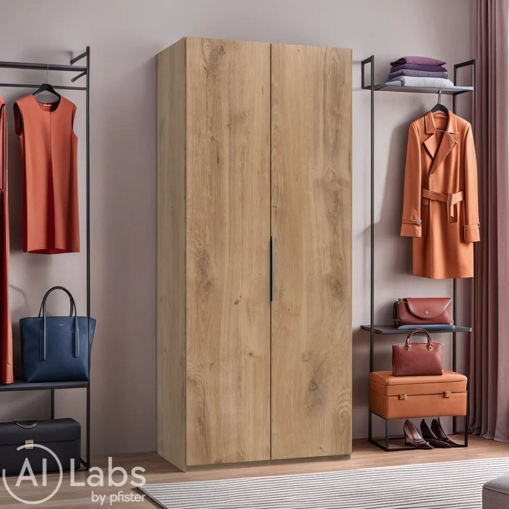 MID.YOU Drehtürenschrank Level36 eichefarbig New