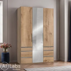 MID.YOU Drehtürenschrank Level36 eichefarbig Discount