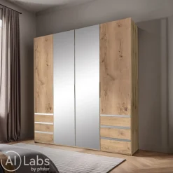 MID.YOU Drehtürenschrank Level36 eichefarbig Outlet
