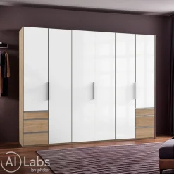 MID.YOU Drehtürenschrank Level36 eichefarbig, weiss Outlet
