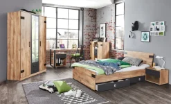 MID.YOU Drehtürenschrank Liverpool-201 anthrazit, eichefarbig