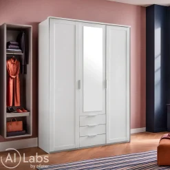 MID.YOU Drehtürenschrank NADJA-201 weiss Discount