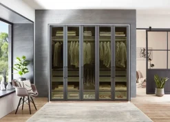 Novel Drehtürenschrank Split Graphit-Dekor