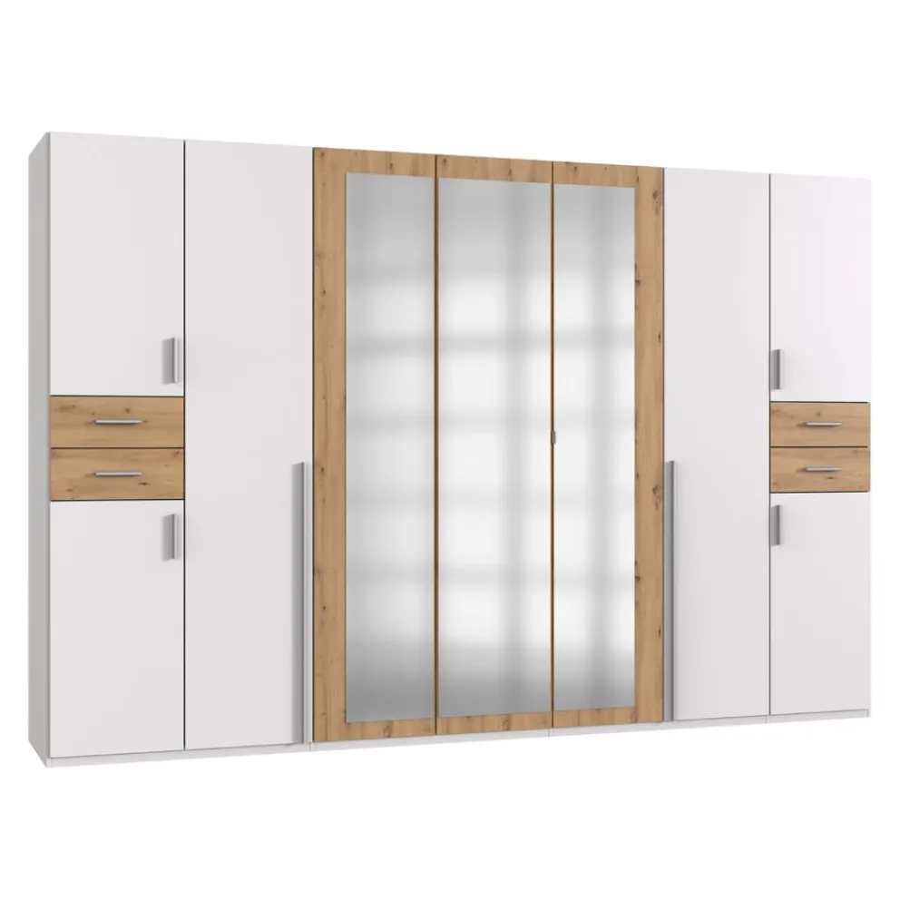 MID.YOU Drehtürenschrank Vegas-201 eichefarbig, weiss Discount