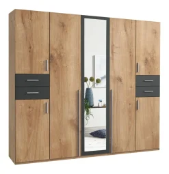MID.YOU Drehtürenschrank Vegas-201 eichefarbig, graphitschwarz Best