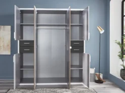MID.YOU Drehtürenschrank Vegas-201 eichefarbig, graphitschwarz Discount