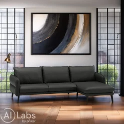 Moderano Ecksofa 7292 Ambrosia Leder Cavallo 81 noir New