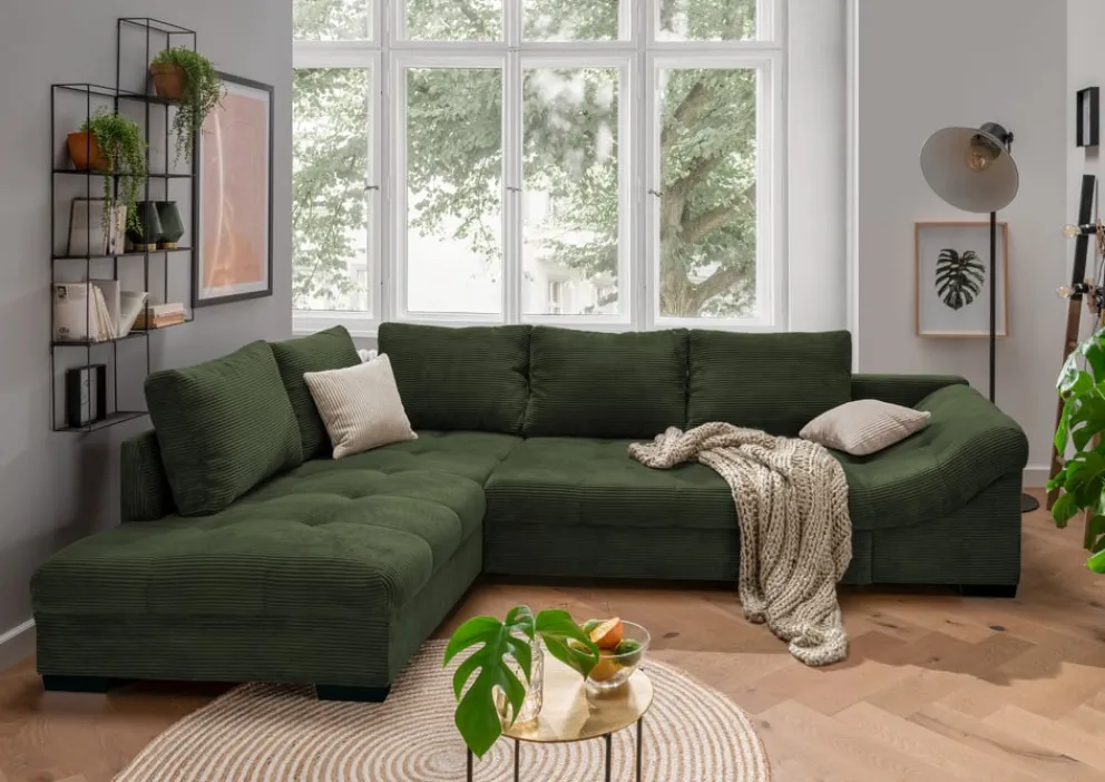 MID.YOU Ecksofa Alvito moosgrün New