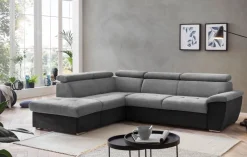 Livetastic Ecksofa Antero mausgrau, schwarz Discount