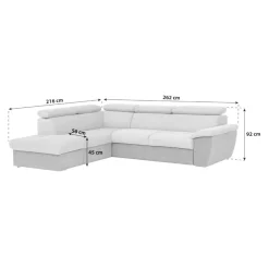 Livetastic Ecksofa Antero mausgrau, schwarz Discount