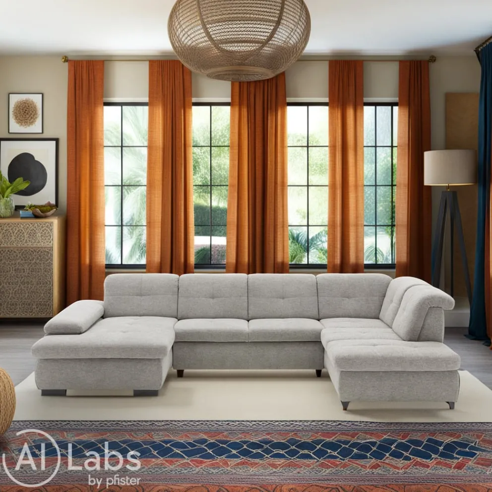 Beldomo Style Ecksofa Bochum hellgrau Outlet