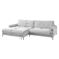 Lomoco Ecksofa Delia Cord light grey