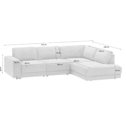 Beldomo System Ecksofa Hamburg orangebraun Clearance