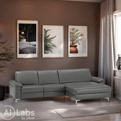 Dieter Knoll Ecksofa Latina-L Kat. 160, La Tempra slate Clearance