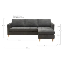 Johann Jakob Ecksofa Lido dunkelgrau Outlet