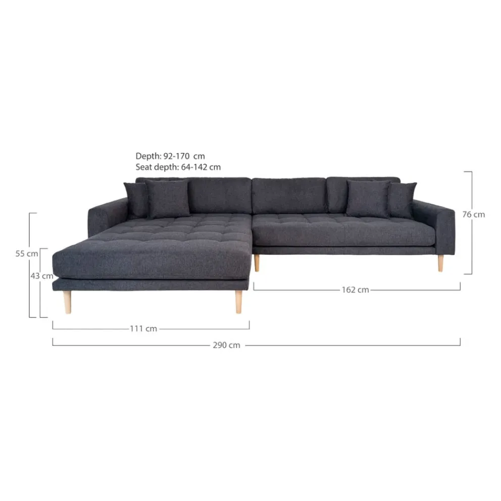 Johann Jakob Ecksofa Lido dunkelgrau Discount