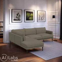 Lomoco Ecksofa Logan Kat. B, Sepia 23 licht taupe
