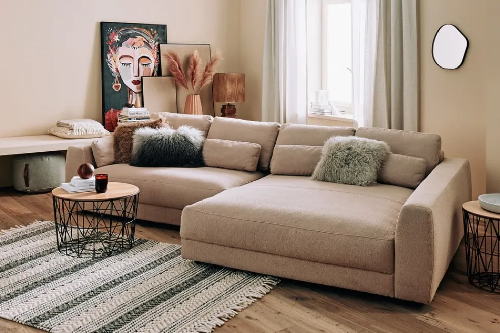 FLEXLUX Ecksofa Petrone beige Outlet