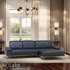Dieter Knoll Ecksofa Rivello Kat. 160, La Tempra nightblue