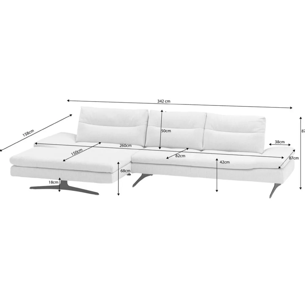 VALNATURA Ecksofa Rose weiss Hot