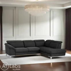 Livetastic Ecksofa Teresa 1S, Boston F002 black Clearance