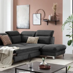 Livetastic Ecksofa Teresa 1S, Boston F002 black Clearance
