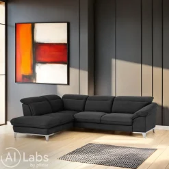 Livetastic Ecksofa Teresa 1S, Boston F002 black Outlet