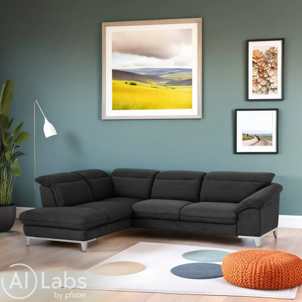 Livetastic Ecksofa Teresa 1S, Boston F002 black Outlet