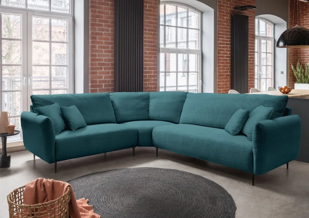 Livetastic Ecksofa Vanilla petrol Outlet