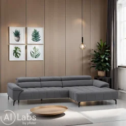 Beldomo Style Ecksofa Vegas-S grau