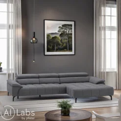 Beldomo Style Ecksofa Vegas-S grau