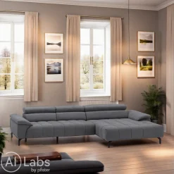 Beldomo Style Ecksofa Vegas-S grau