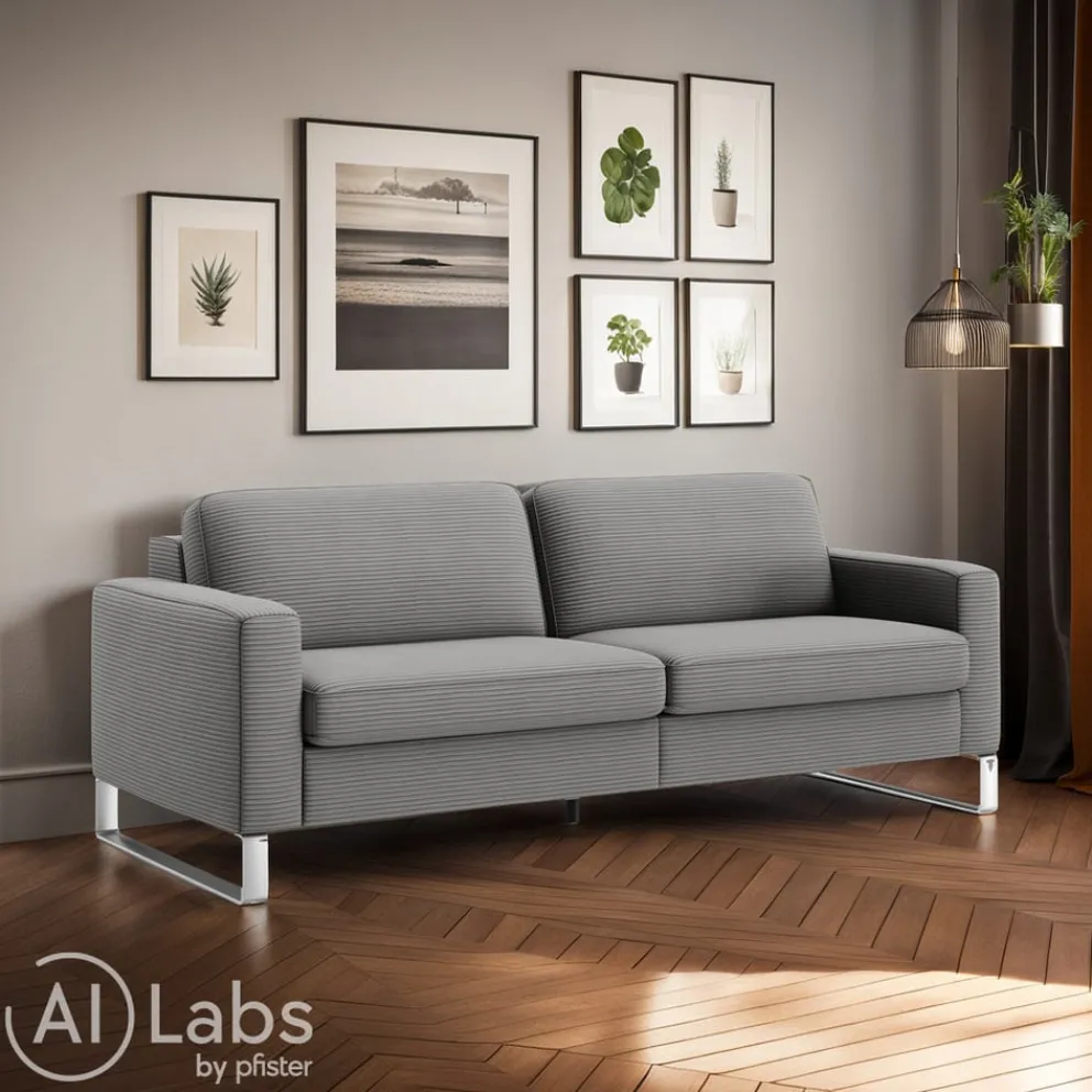 Johann Jakob Einzelsofa Classics Cord dark-grey Discount