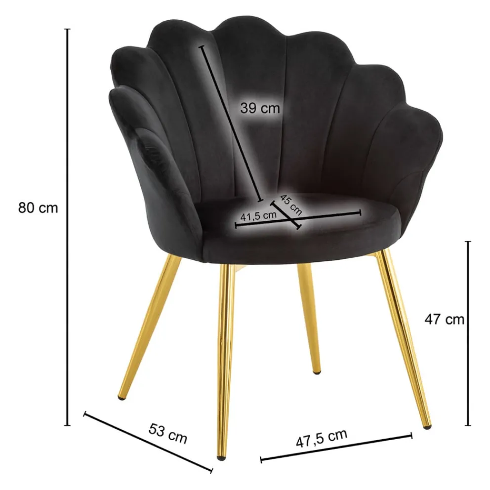 MID.YOU Essstuhl Samt schwarz New