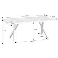 Linea Natura Esstisch X-Ray eichefarbig Clearance
