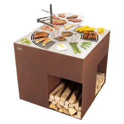 Nouvel Feuerschale & Grill Cubo Pro rostrot