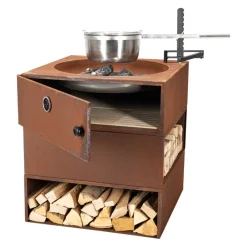 Nouvel Feuerschale mit integrierter Pizzafläche Passione due rostrot Discount