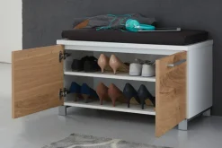 Dieter Knoll Garderobenbank Andalo eichefarbig, weiss New