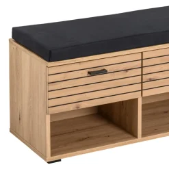 Voleo Garderobenbank Buffalo eichefarbig, schwarz Discount