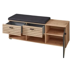 Voleo Garderobenbank Buffalo eichefarbig, schwarz Discount