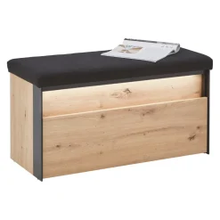 Voleo Garderobenbank Edra eichefarbig, schwarz Clearance