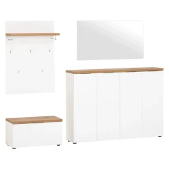 Voleo Garderobenbank Idea eichefarbig, weiss