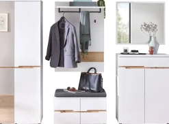 Novel Garderobenbank Memphis eichefarbig, grau, weiss Hot