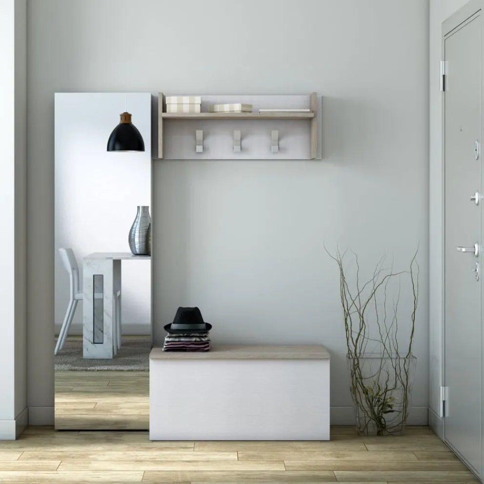 Sikelia Garderobenbank Shoe eichefarbig, weiss Online