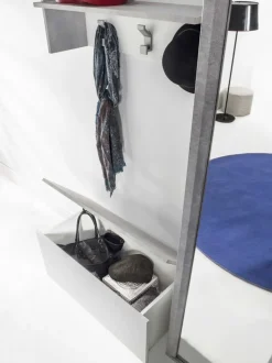 Sikelia Garderobenbank Shoe betongrau, weiss Hot