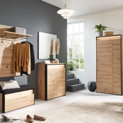 Voleo Garderobenpaneel Edra eichefarbig, schwarz Discount