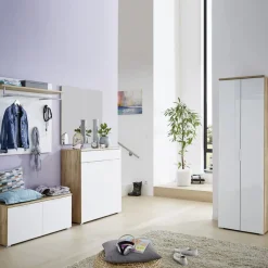 Voleo Garderobenpaneel New York eichefarbig, weiss Clearance