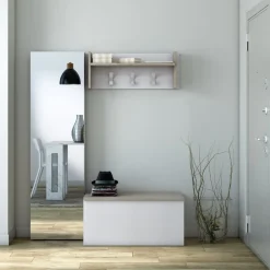 Sikelia Garderobenpaneel Shoe eichefarbig, weiss Online